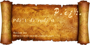 Pál Árpád névjegykártya
