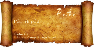 Pál Árpád névjegykártya